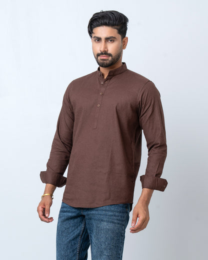 Men's Henley Katua - Coffee