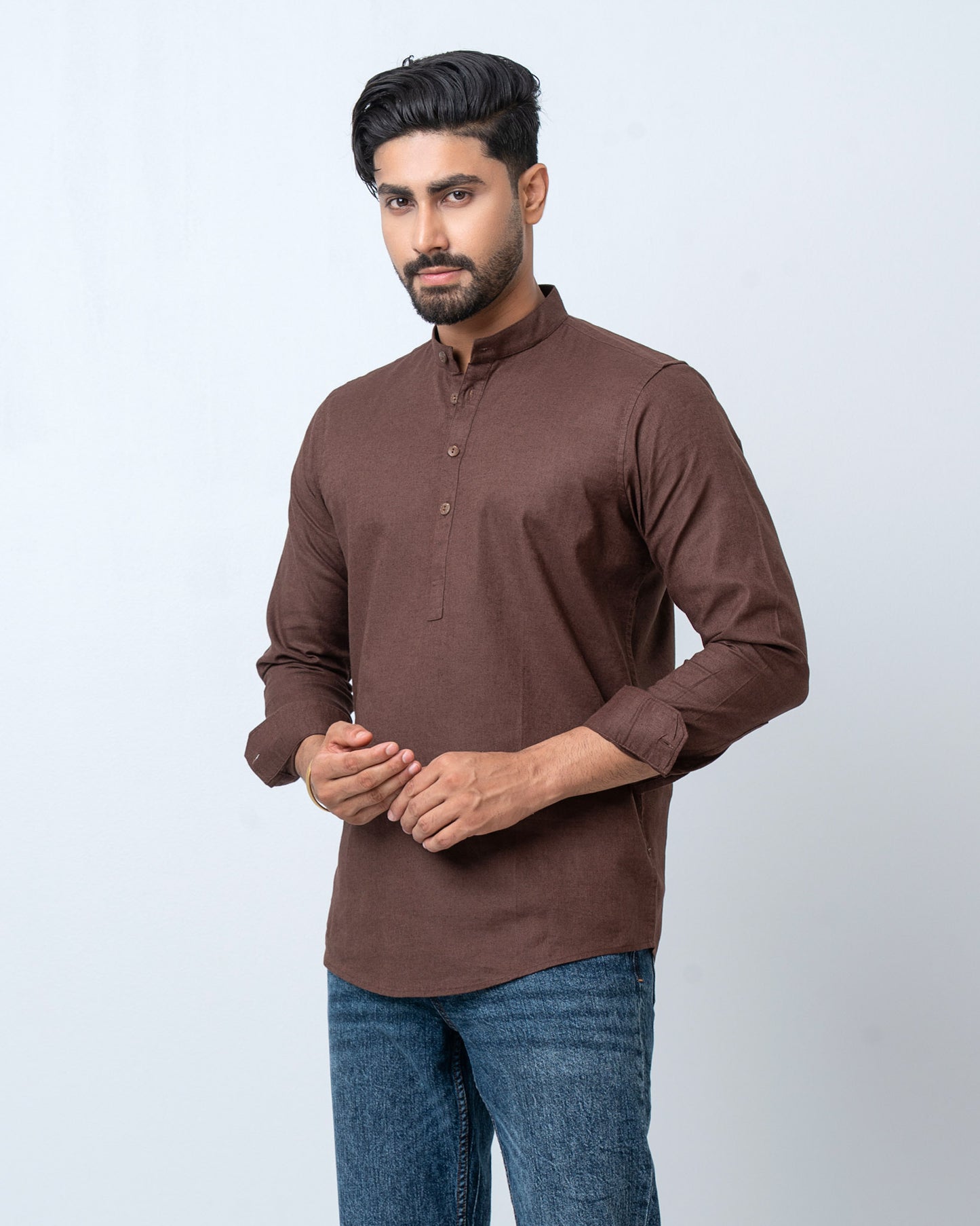 Men's Henley Katua - Coffee