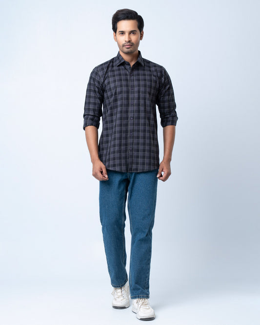 Men's Premium Casual Shirt - Charcoal Check