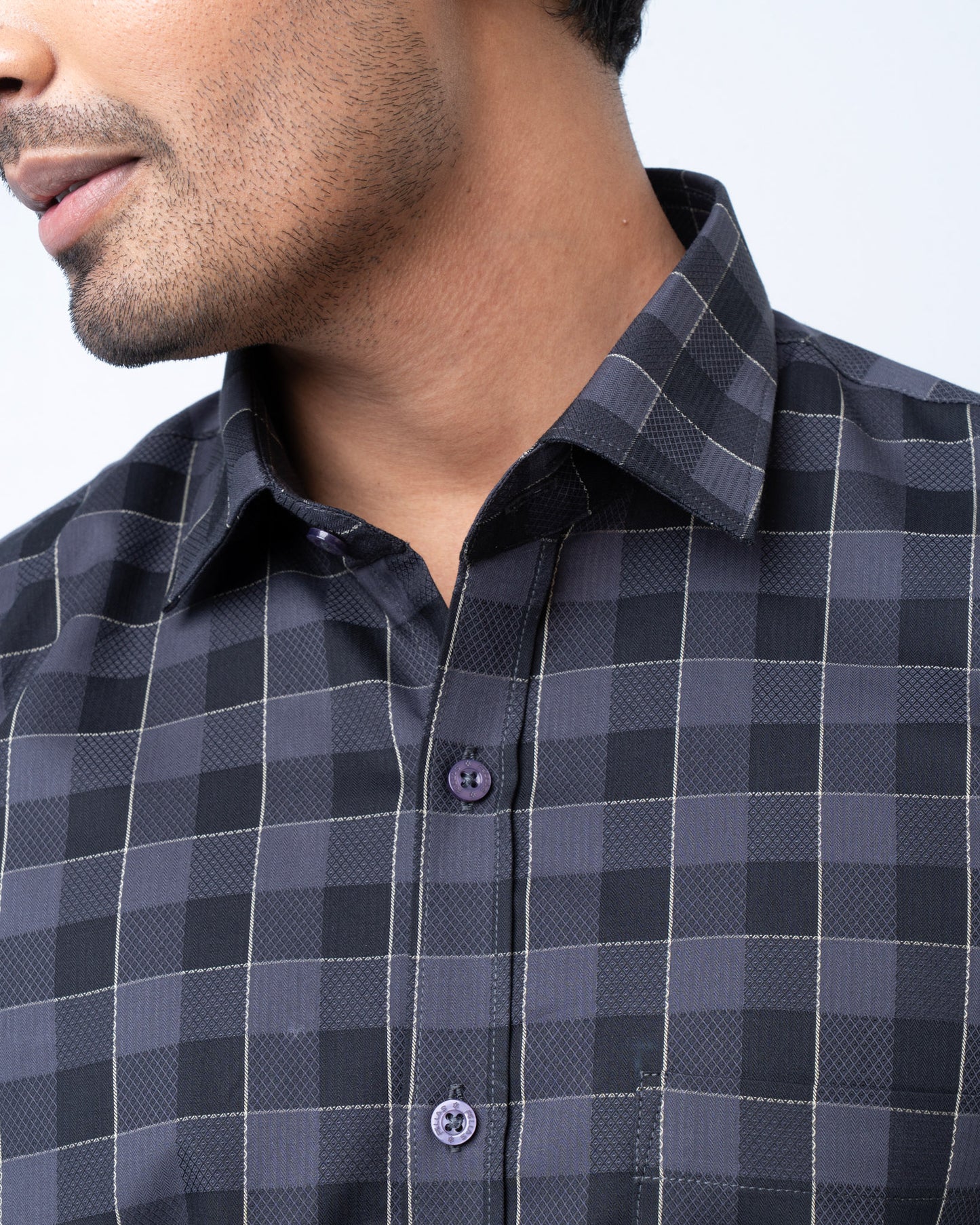 Men's Premium Casual Shirt - Charcoal Check