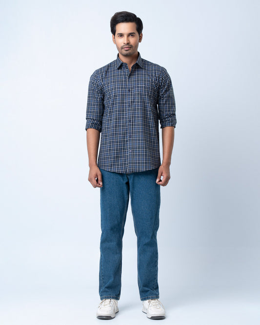 Men's Premium Casual Shirt - Slate Check