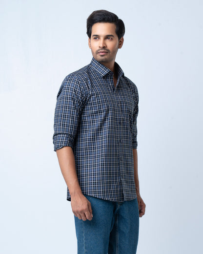 Men's Premium Casual Shirt - Slate Check