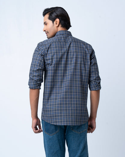 Men's Premium Casual Shirt - Slate Check