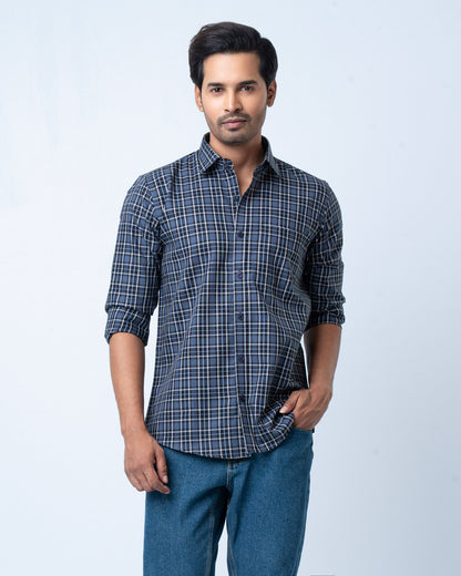 Men's Premium Casual Shirt - Slate Check