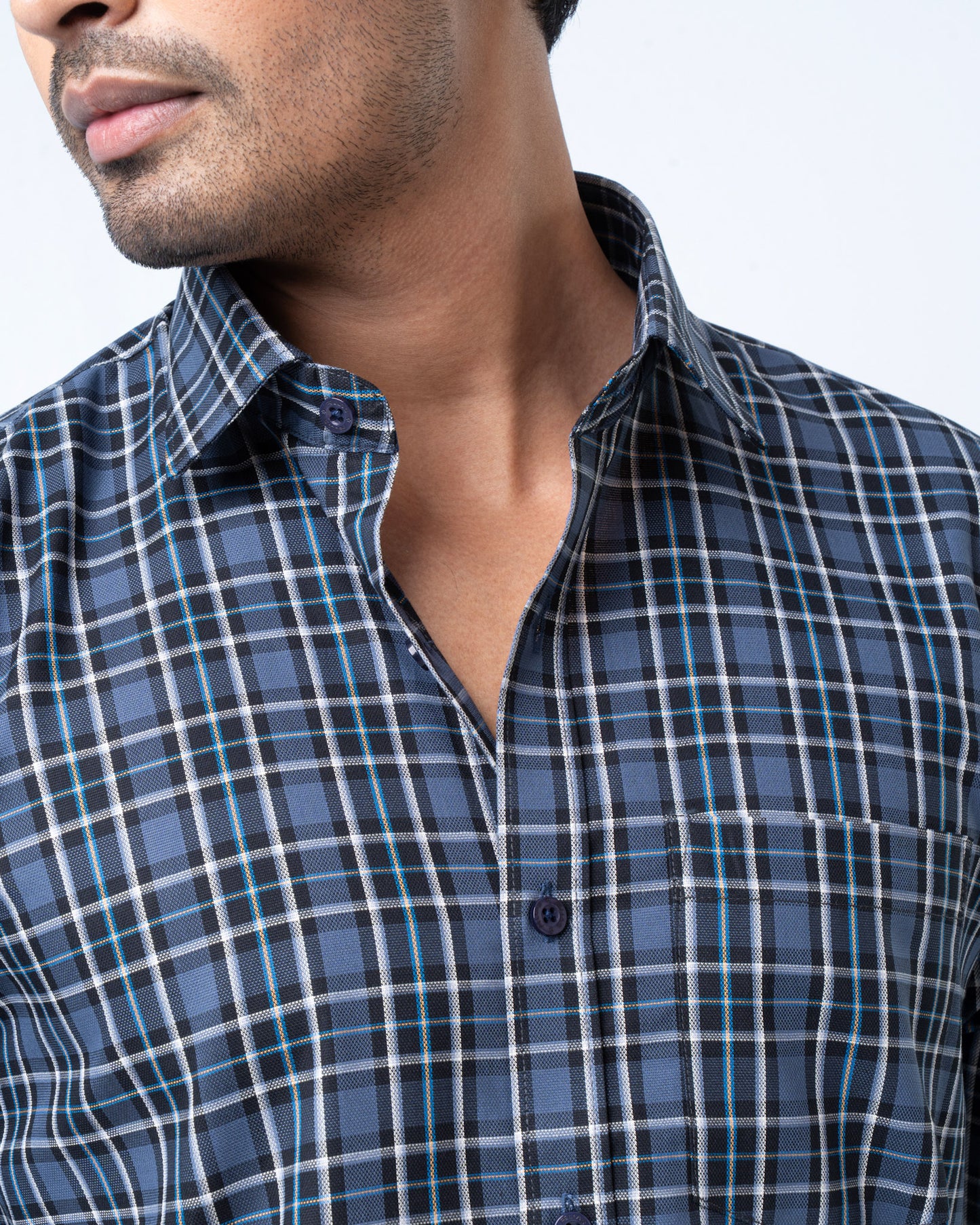 Men's Premium Casual Shirt - Slate Check