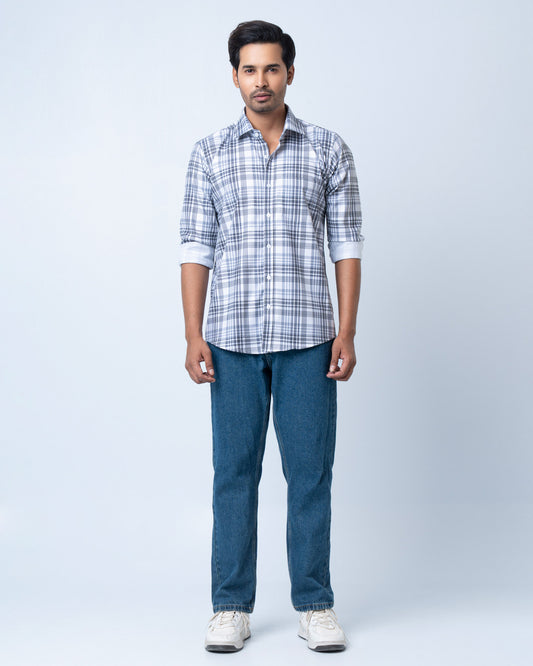 Men's Premium Casual Shirt - Ivory Check