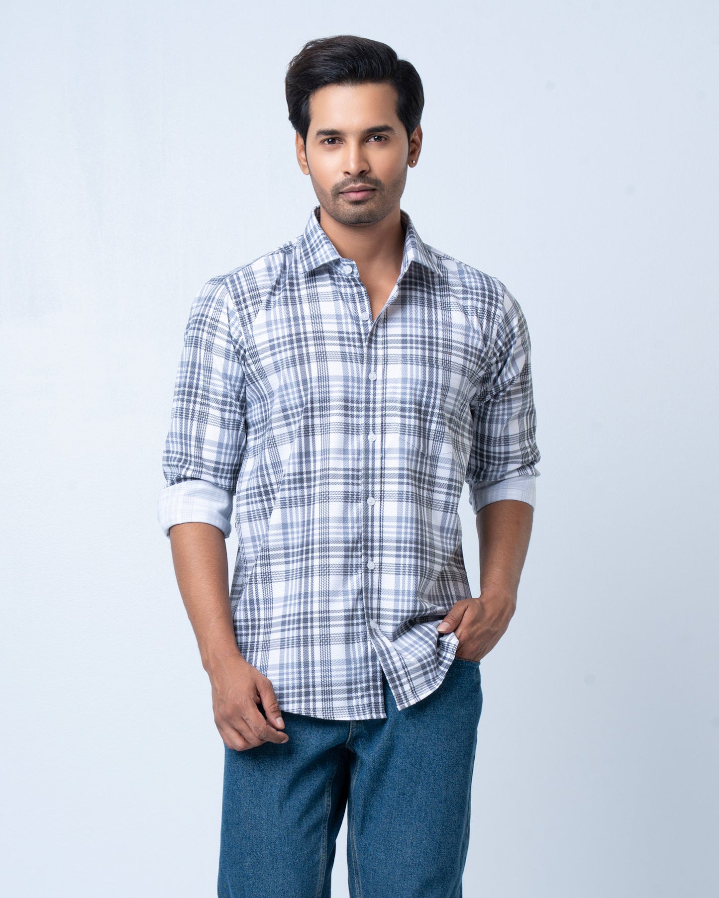 Men's Premium Casual Shirt - Ivory Check
