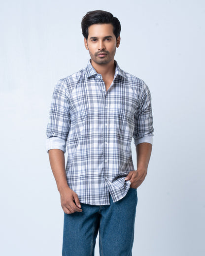 Men's Premium Casual Shirt - Ivory Check