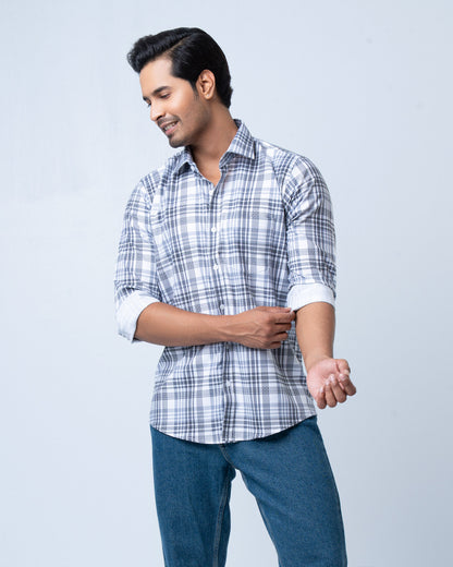 Men's Premium Casual Shirt - Ivory Check