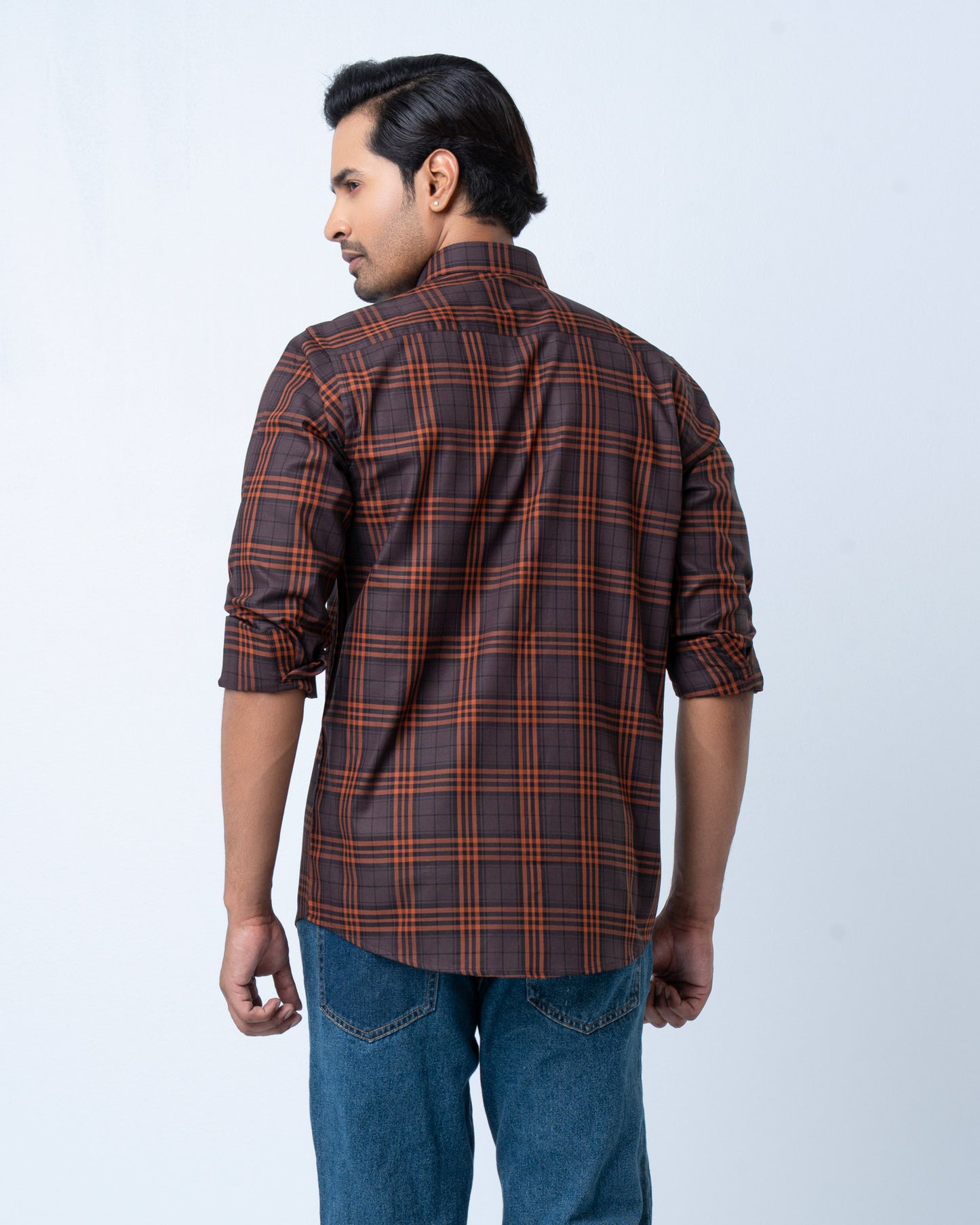 Men's Premium Casual Shirt - Copper Check