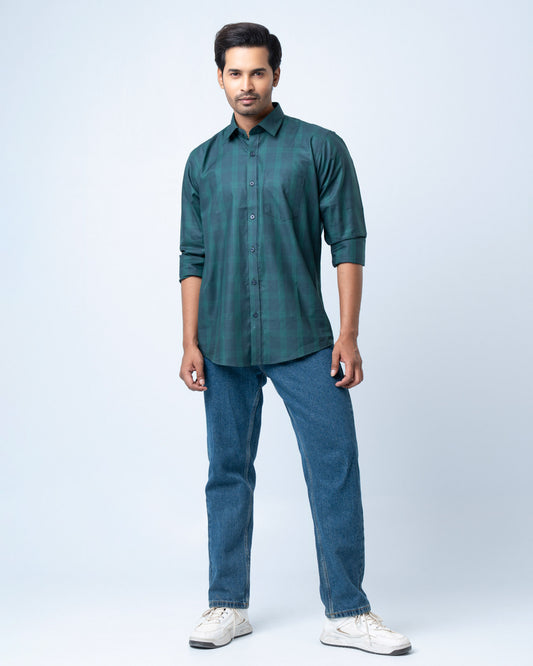 Men's Premium Casual Shirt - Jade Check