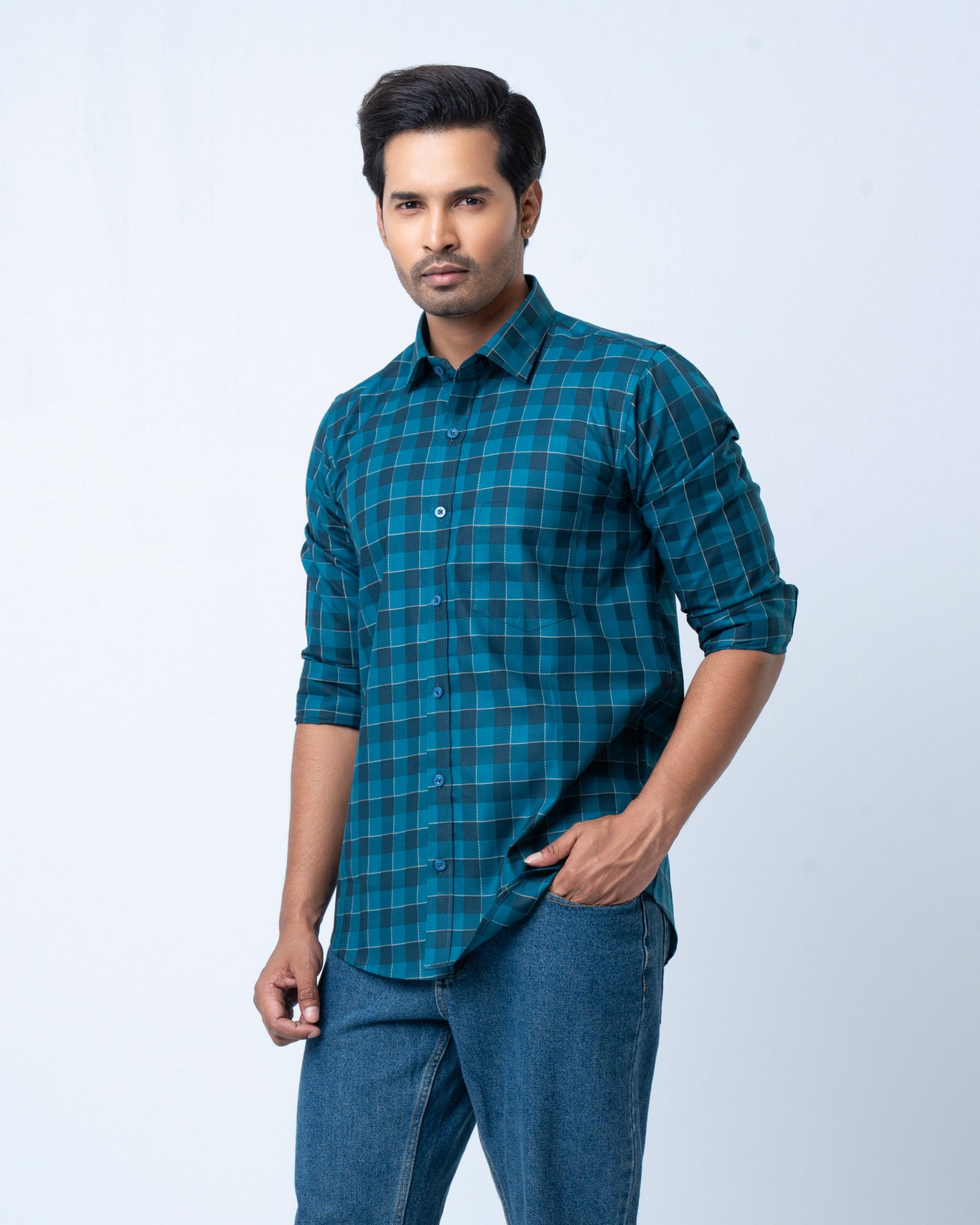 Men's Premium Casual Shirt - Emerald Check