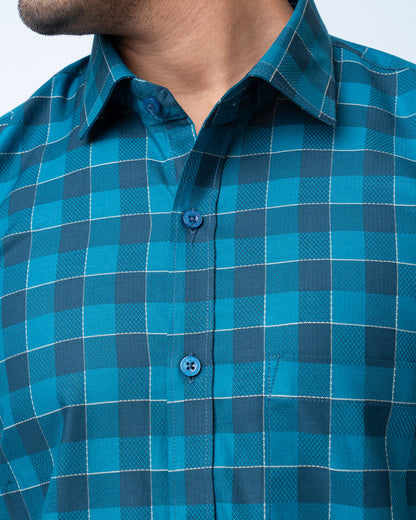 Men's Premium Casual Shirt - Emerald Check