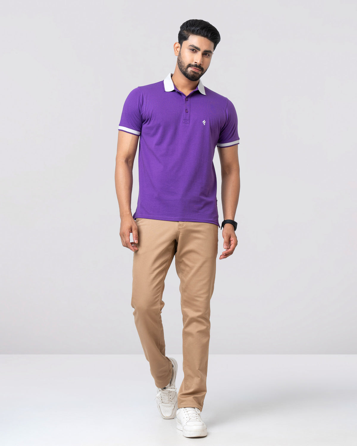 Men's Single Jersey Cotton Polo - Royal Purple