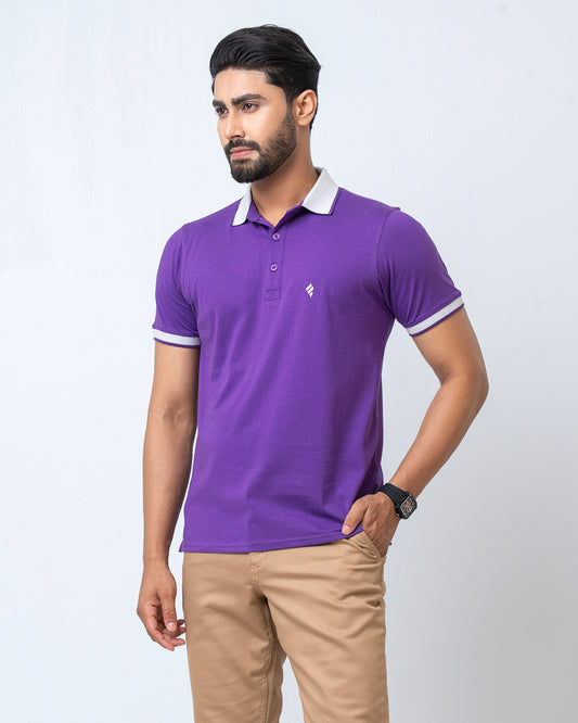 Men's Single Jersey Cotton Polo - Royal Purple
