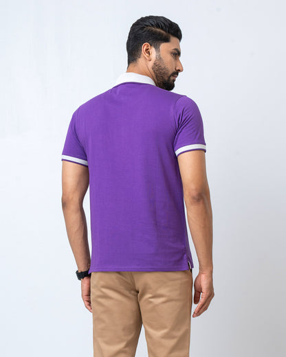 Men's Single Jersey Cotton Polo - Royal Purple