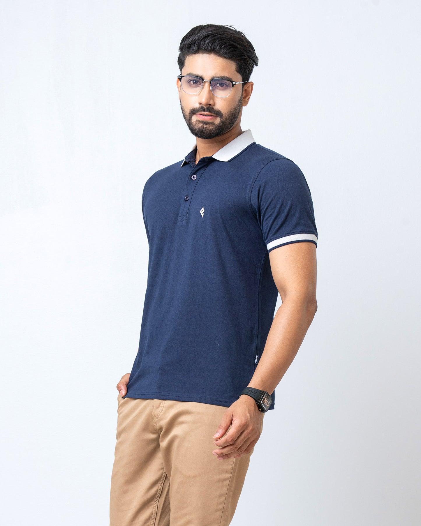 Men's Single Jersey Cotton Polo - Navy