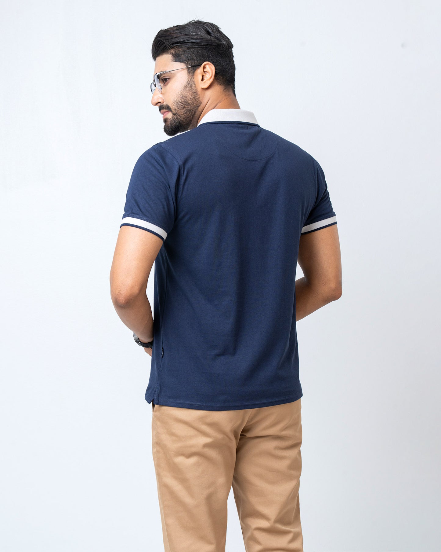 Men's Single Jersey Cotton Polo - Navy