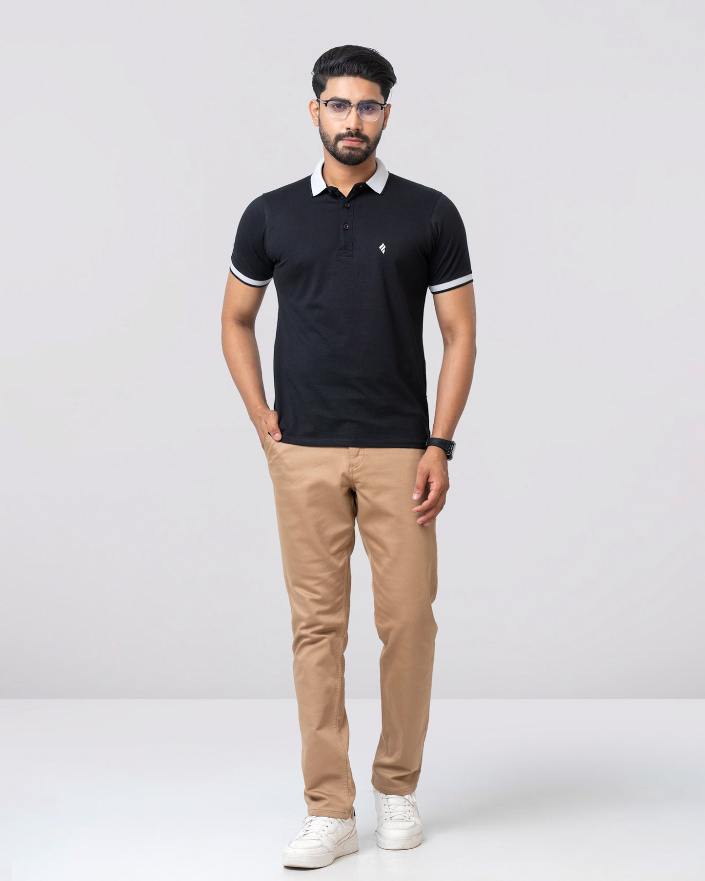 Men's Single Jersey Cotton Polo - Jet Black