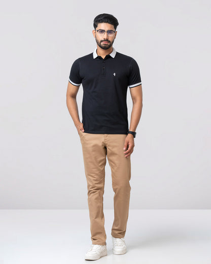 Men's Single Jersey Cotton Polo - Jet Black