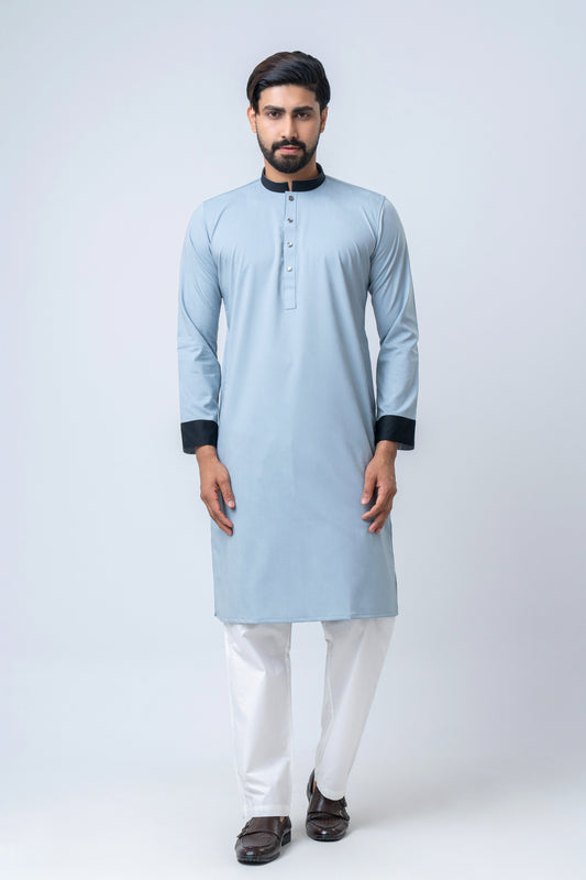 Premium Men’s Dobby Cotton Panjabi - Silt Green