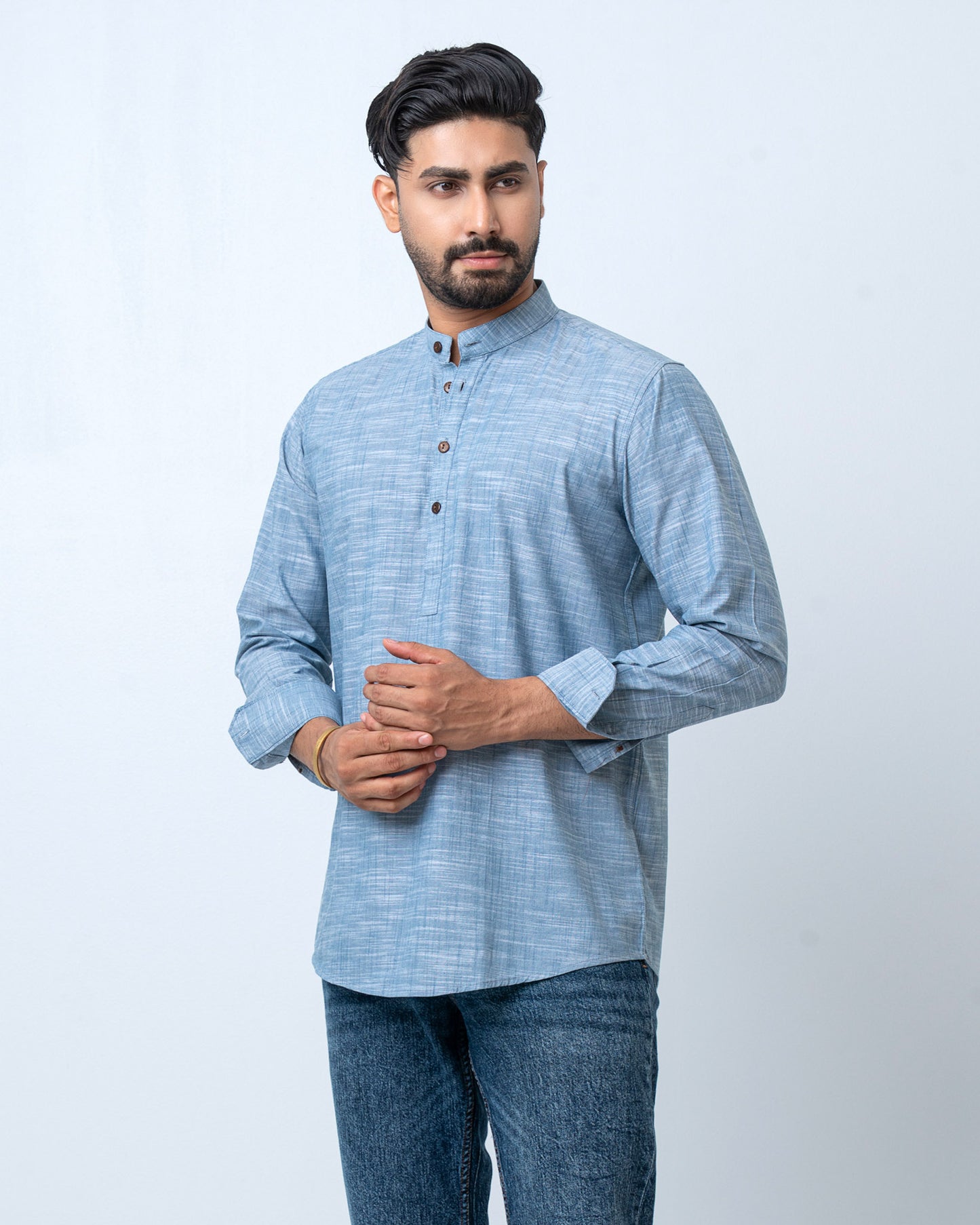 Men's Henley Katua - Sky Blue