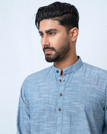 Men's Henley Katua - Sky Blue