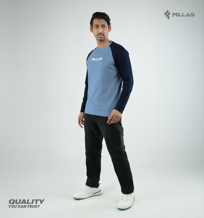 Fellas Full Sleeve Raglan T-Shirt - Sky Blue