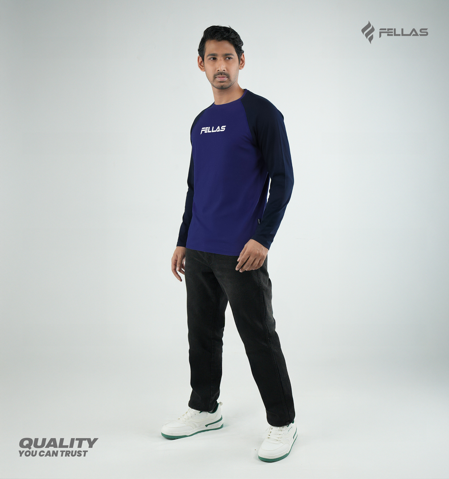 Fellas Full Sleeve Raglan T-Shirt - Navy Blue
