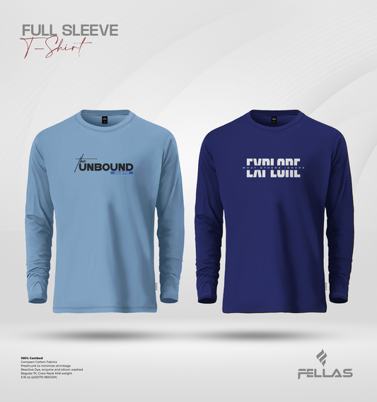 Men's Premium Full Sleeve T-Shirt Combo (2 Pcs) - Unbound, Explore