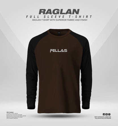 Fellas Full Sleeve Raglan T-Shirt - Coffee