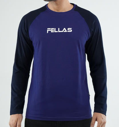 Fellas Full Sleeve Raglan T-Shirt - Navy Blue