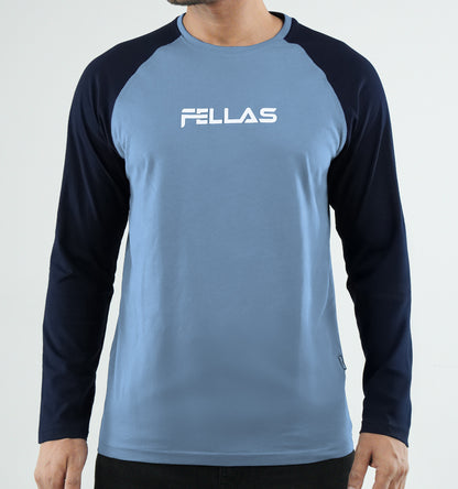 Fellas Full Sleeve Raglan T-Shirt - Sky Blue