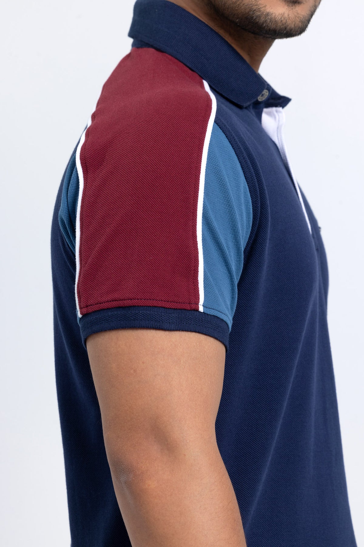 Men’s Double PK Cut & Sew Cotton Polo - Victory Blue