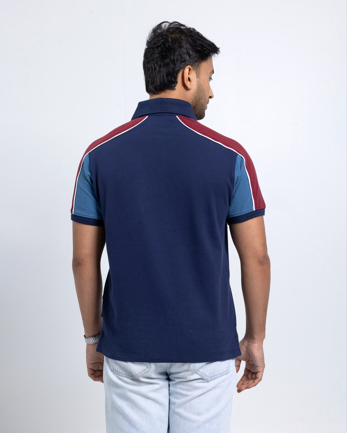 Men’s Double PK Cut & Sew Cotton Polo - Victory Blue