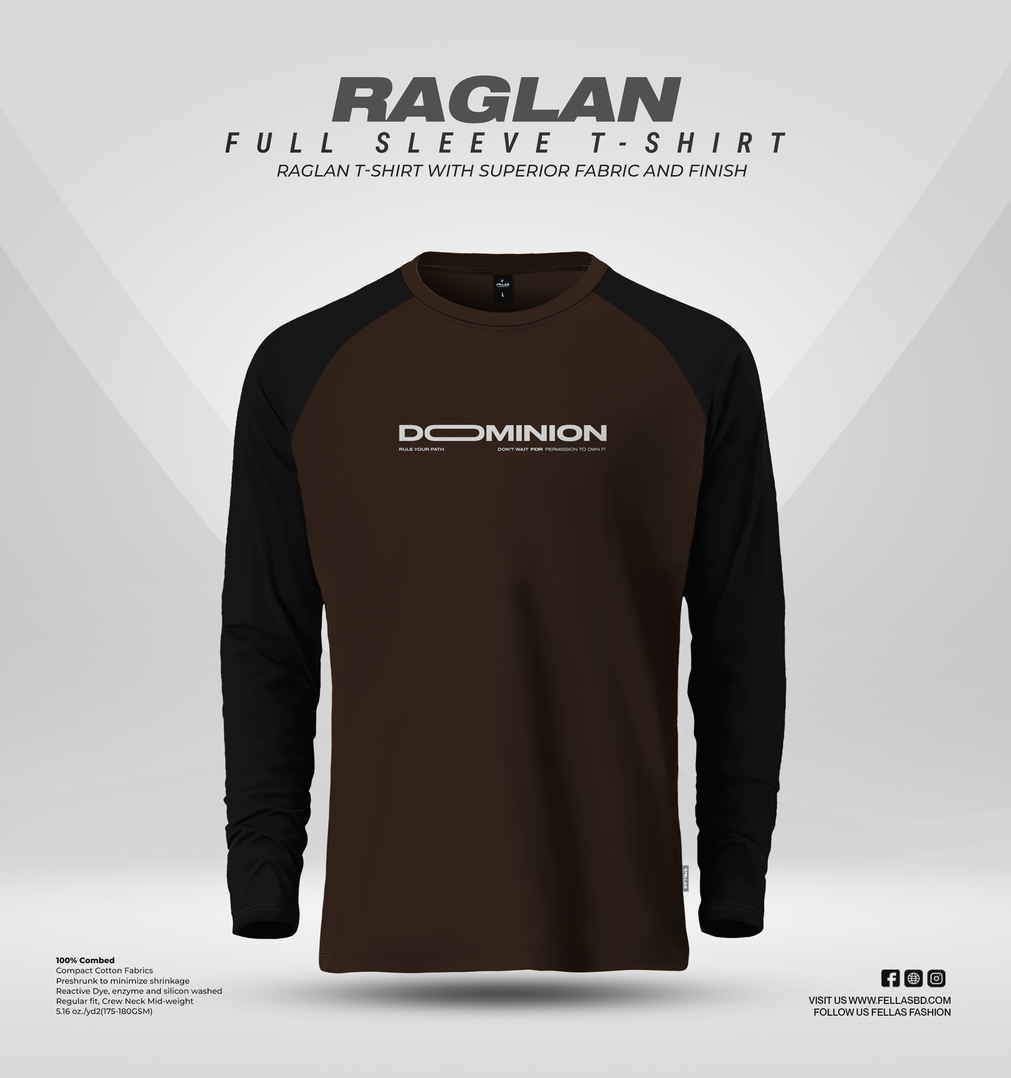 Men's Full Sleeve Raglan T-Shirt - Dominion