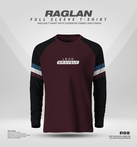 Men's Full Sleeve Raglan T-Shirt - Lead Bravely