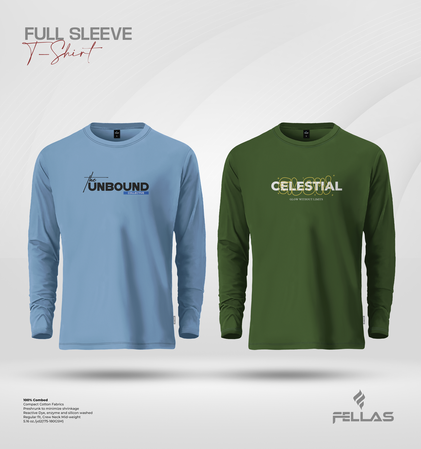 Men's Premium Full Sleeve T-Shirt Combo (2 Pcs) - Unbound, Celestial Glow