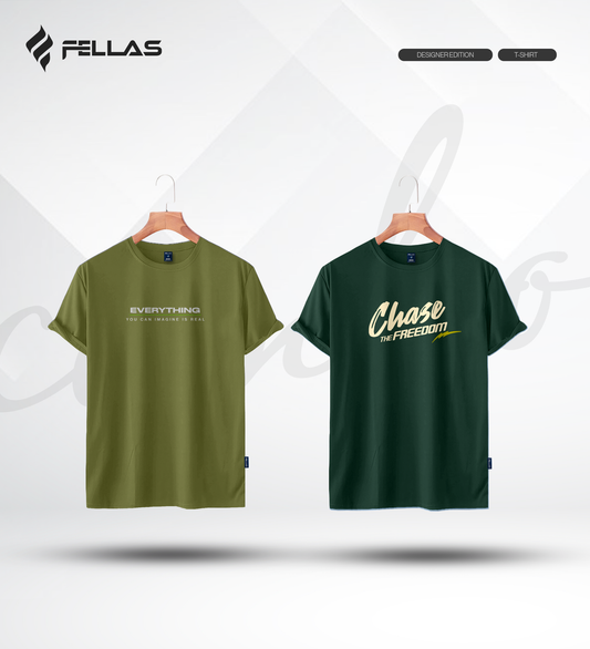 Men's Premium Half Sleeve T-Shirt (2 Combo) - Everything, Chase