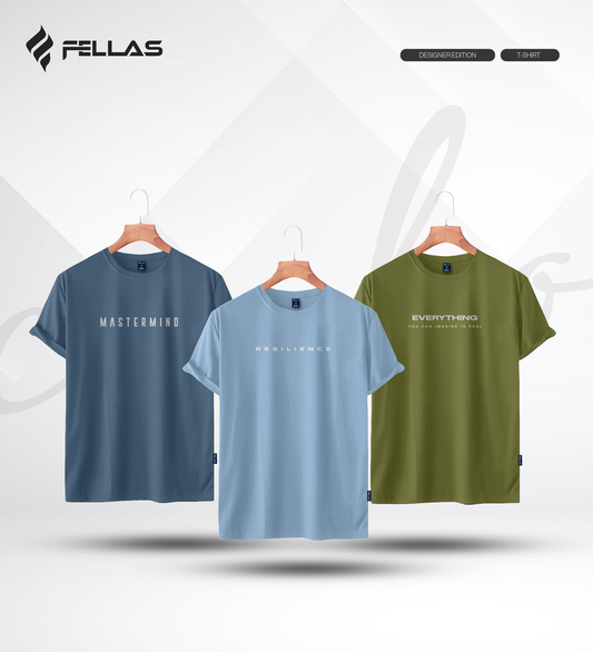 Men's Premium Half Sleeve T-Shirt (3 Combo) - Mastermind, Resilience, Everything