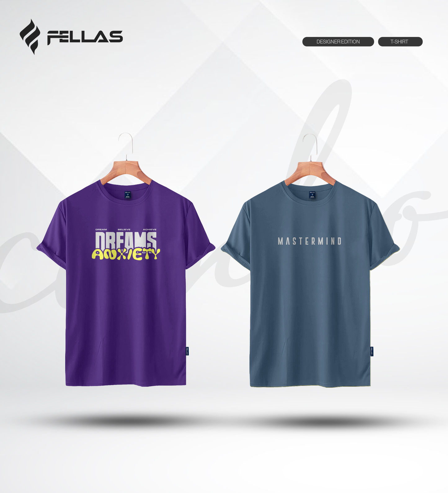 Men's Premium Half Sleeve T-Shirt (2 Combo) - Dreams Anxiety, Mastermind