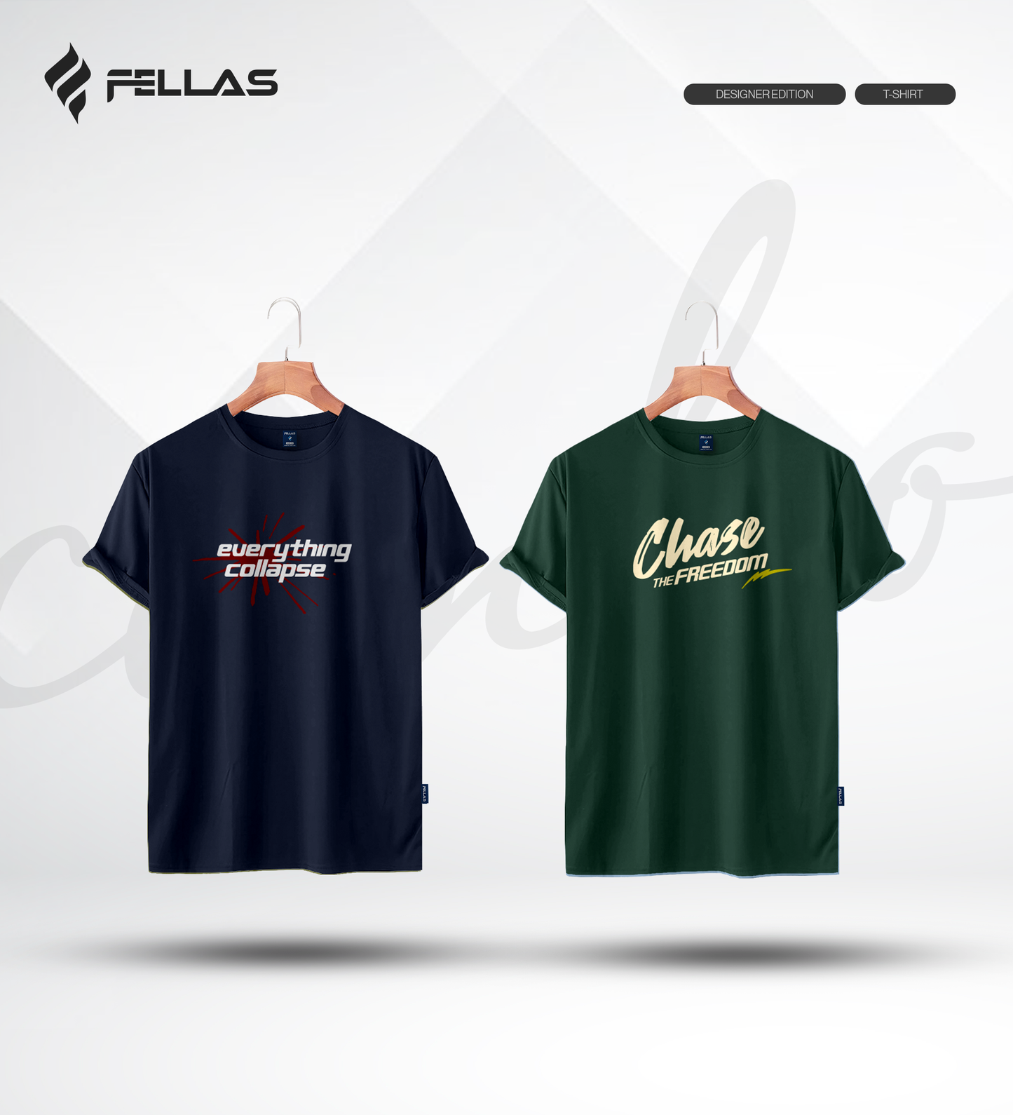 Men's Premium Half Sleeve T-Shirt (2 Combo) - Everything Collapse, Chase