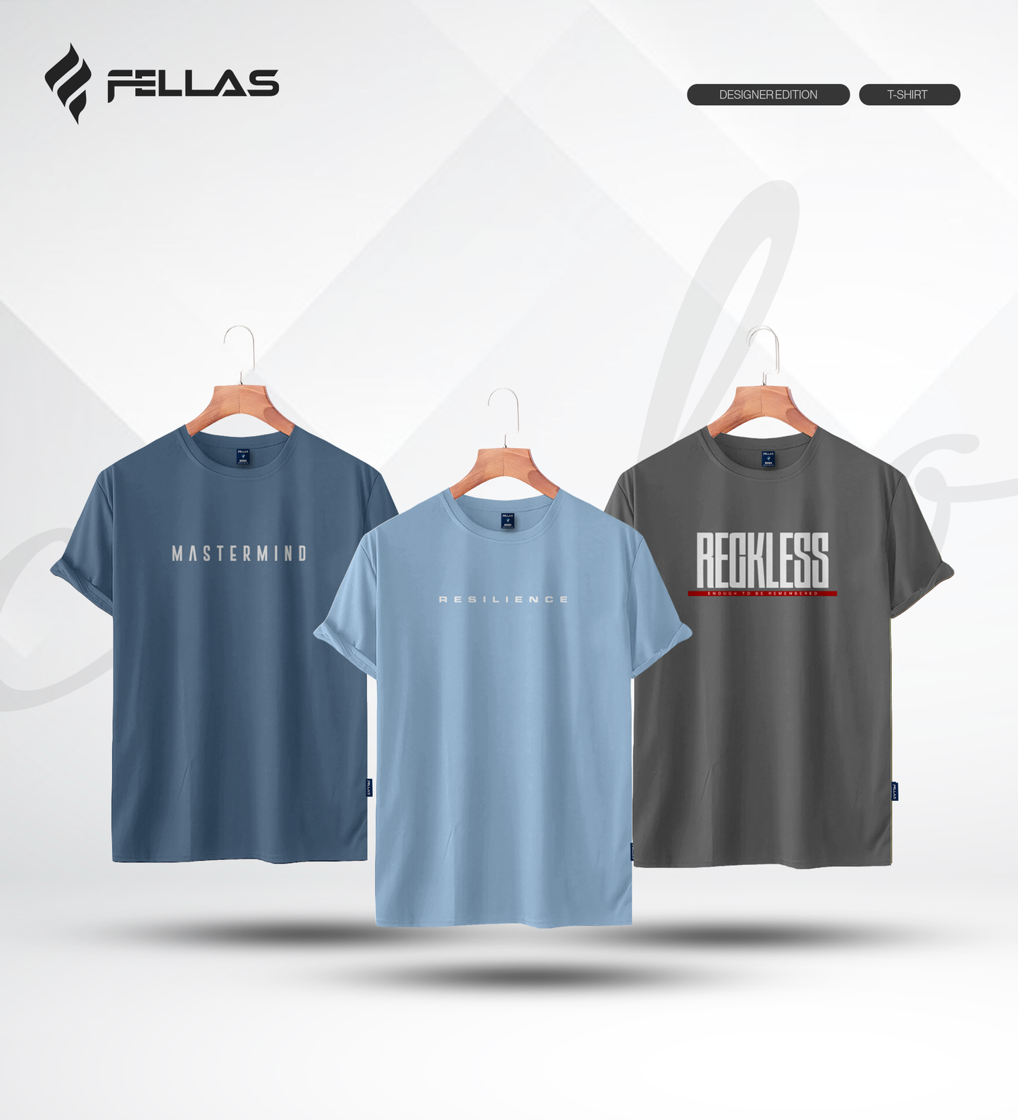 Men's Premium Half Sleeve T-Shirt (3 Combo) - Mastermind, Resilience, Reckless
