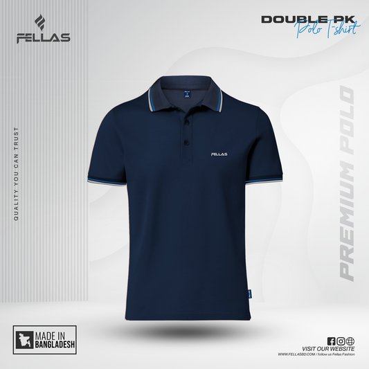 Men’s Premium Double PK Cotton Polo -Navy