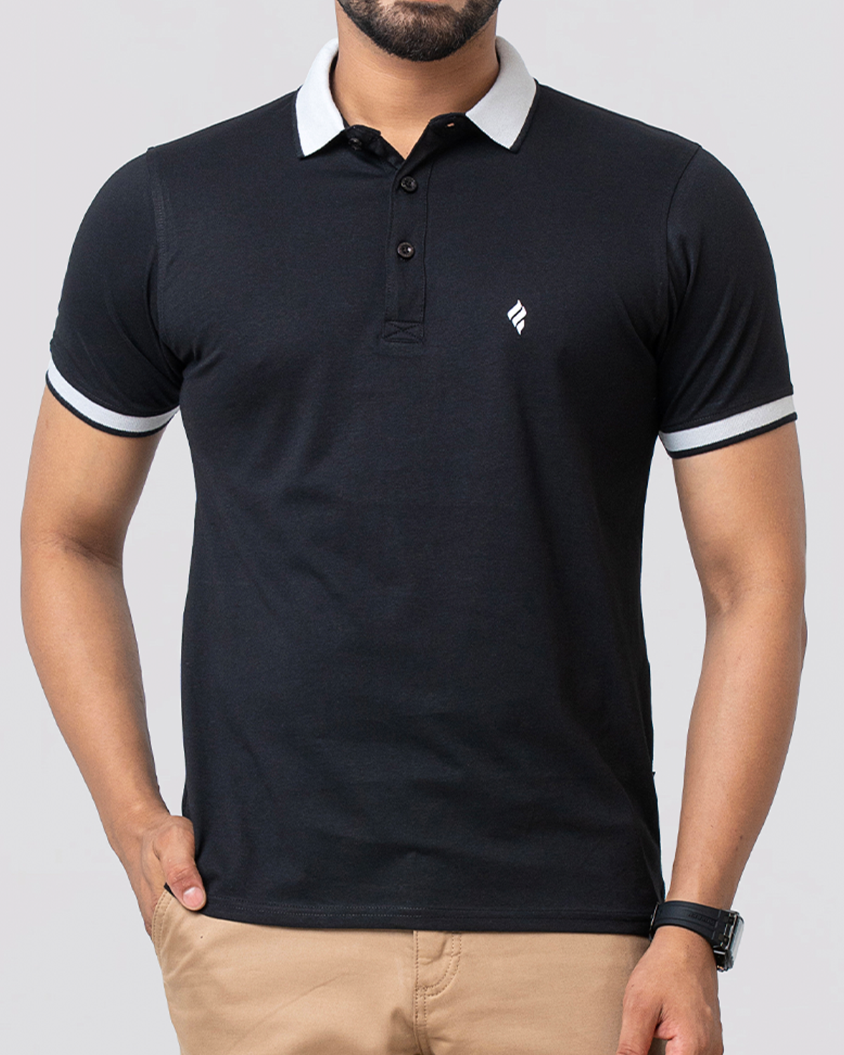 Men's Single Jersey Cotton Polo - Jet Black