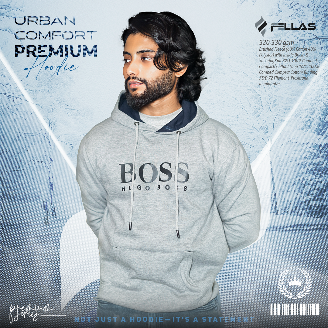 Boss Premium Hoodie- Grey