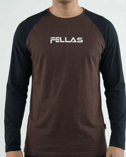 Fellas Full Sleeve Raglan T-Shirt - Coffee