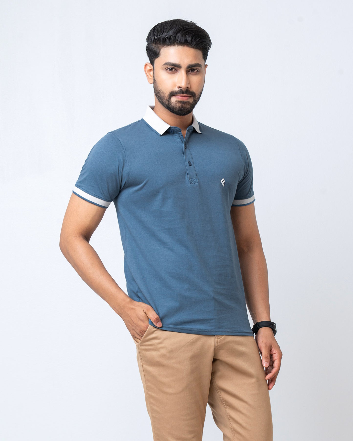 Men's Single Jersey Cotton Polo - Exist Blue
