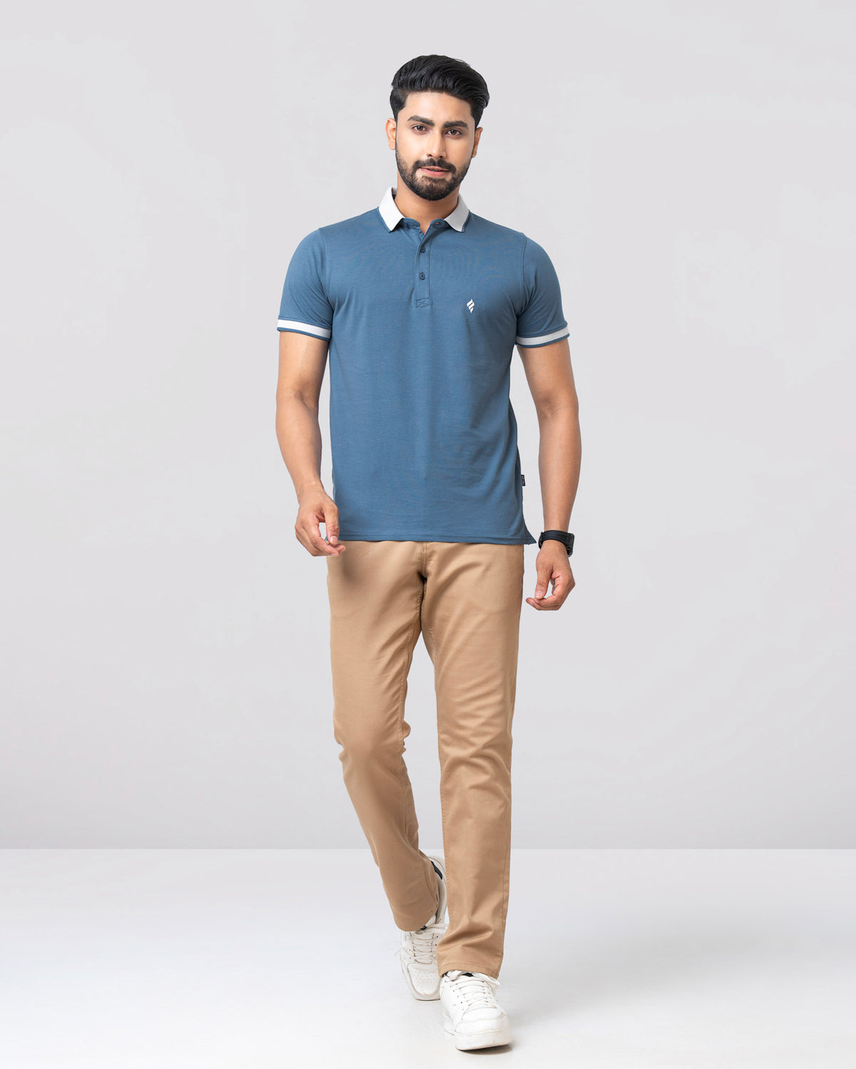 Men's Single Jersey Cotton Polo - Exist Blue