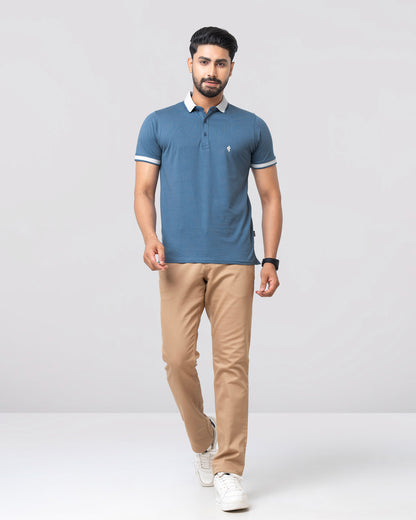 Men's Single Jersey Cotton Polo - Exist Blue